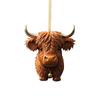 Pingente de Vaca de Natal para Carro em Acrílico Decoração de Árvore de Natal Pingente Decoração de Casa