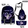 3D Novo Produto Estampado Periférico Sanrio kuromi kuromi Mochila Escolar Mochila Estojo de Lápis Bolsa de Ombro Conjunto de Três Peças