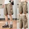 Shorts de Paracaidista Casual Deportivos Versátiles de Corte Holgado para Hombre Transpirables de Secado Rápido Color Caqui Modernos
