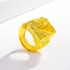 Anel Masculino Calemi Dragão Bullying Ouro Vietnamita Banhado a Ouro Anel de Dragão Auspicioso Latão Impresso Banhado a Ouro Anel Aberto Dragão