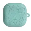Funda protectora de silicona adecuada para Samsung Buds4/Buds4Pro con patrón de grabado floral, funda suave Bluetooth anticaídas