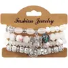 Pulseira de Contas Multicamadas Estilo Étnico Boêmio de Novo Produto Transfronteiriço Coração de Cristal em Forma de Coração Joia de Mão Personalizada para Mulheres Atacado