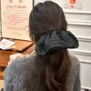 Goma de Pelo de Doble Capa Rayada Vintage para Mujer, Cuerda Elegante para Cola de Caballo, Scrunchie de Nicho, Estilo Retro Rayado Floral