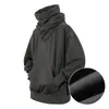 Jiye industria pesada otoño e invierno comunidad miedo I Personas suéter con capucha de cuello alto grueso para hombre y mujer casual todo-partido abrigo sudadera con capucha