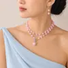 Collar de Perlas de Doble Capa de Lujo Ligero Estilo Francés para Mujer, Colgante con Cierre Ot de Diseño Exclusivo, Cadena para Clavícula, Accesorio de Cuello de Gama Alta