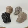 Nuevo Gorro de Cuadros Bordado con Letra R para Mujer, Gorra de Béisbol con Visera Estilo Coreano para Primavera y Otoño, Gorra de Béisbol Personalizada para Protección Solar al Aire Libre