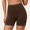 Shorts de yoga seamless de cintura alta cruzada Lycra levantamiento de glúteos realce de cadera pantalones de yoga para exteriores fitness deportivos para mujer 5112