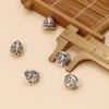 Joyería de plata de ley 925 al por mayor Accesorios DIY de plata tailandesa Cuentas sueltas Flor militar hueca de 13 mm Accesorios de cristal plateado tejidos con cuentas