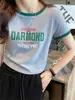 Camiseta de Algodão Puro de Manga Curta para Mulheres, Novo Estilo de Verão 2026, Design Curto Soltinho de Meia Manga Estilo Americano, Top Reta de Ombro Reto de Nicho