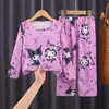 Pijamas infantis para meninas primavera e outono novo terno de manga comprida para meninos e meninas princesa estilo ocidental roupas de casa para crianças médias e grandes