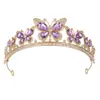 Corona de Novia Transfronteriza Aleación Pedrería Fiesta de Cumpleaños Tiara Princesa Accesorios para el Cabello de Niños Pedrería Tocados de Boda En Stock