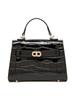 Nova Bolsa Feminina, Bolsa Feminina da Moda, Bolsa de Mão Versátil para o Dia a Dia, Bolsa de Ombro Transversal Pequena Quadrada em Couro Genuíno com Padrão de Crocodilo