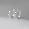 Nalan Aretes de Clip para Oreja Redondos Hielo Triturado de Plata de Ley S925 Exquisitos Simples Estilo Ins Sentido de Diseño de Nicho M08539