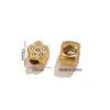 Acessórios de Joias de Aço Inoxidável com Contas Pingente de Flor com Diamante Banhado a 18K Acessórios de Contas Espaçadoras Joias para Pulseira DIY