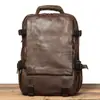 Luojia Nova Mochila de Viagem Masculina de Couro Genuíno Mochila de Grande Capacidade de Couro de Vaca Bolsa para Computador de 15,6 Polegadas Mochila Escolar