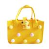 Bolsa de fieltro colorida para niños, linda bola de pelo, al por mayor, bolso de mano para fiesta de bebé, bolsa de regalo de fieltro, muñeco de dibujos animados, bola