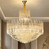 Lámpara de araña dúplex estilo francés para sala de estar, luz principal para villa de lujo ligero, hotel, dormitorio, comedor, vestíbulo lámpara de cristal