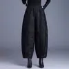 Garantía de Calidad Elegante Mujer de Mediana Edad Estilo Chino Jacquard Forma de Capullo Pantalones Nuevos Sueltos Casuales Pantalones Cortos Flor de Capullo Otoño
