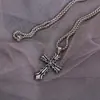Estilo Coreano Outono e Inverno Novo Corrente de Cruz para Suéter Disco Hip-Hop Corrente Longa Osso de Cobra Pingente de Titânio Colar com Personalidade