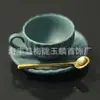 Clip de Página de Puerta Bisagra Escena Miniatura Taza de Café Miniatura de Lujo Platillo Cuchara Traje Artesanía de Resina Transfronteriza Nueva Creativa