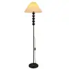 Luminária de Chão com Cinco Esferas Estilo Nórdico Retro Plissada para Sala de Estar Sofá Luz Ambiente Decorativa Minimalista Protetora para Olhos Quarto Luminária de Cabeceira