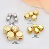 Cor de ouro 14K material de conta quadrada em relevo listra diamante contas soltas sólidas joias DIY acessórios de contas