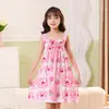 Bata de Noche de Tirantes Finos de Verano para Niños, Vestido de Seda Helada para Niñas, Lindo Vestido de Princesa para Niños Mayores, Vestido para Casa Hecho de Seda de Algodón