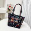 Bolso de Mano Bordado en Lona Transfronterizo para Mujer Estilo Étnico Plus Bolso Casual para Mamá Bolsa para Lonchera Bolsa Pequeña de Tela