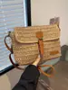 Bolso Cruzado Mensajero Pequeño Retro, Bolso Tejido de Paja de Gama Alta, Bolso Tejido Versátil para Uso Diario, Bolso de Playa de Verano, Diseño de Nicho