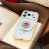 Estilo fofo suporte aplicável para capa de celular iphone18pm Apple 17 15 bordado xadrez urso pequeno 16 moldura colorida
