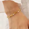 Pulsera de Moda para el Día a Día con Diseño de Nicho, Minimalista y Versátil, Pulsera de Acero de Titanio con Circonitas Estilo Clip de Papel, Pulsera de Estilo Creativo