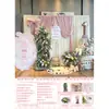Decoración del primer cumpleaños para una niña princesa, versión casera sencilla estilo coreano, pared de fondo con cortina de tela de alta gama con tablero KT