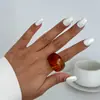 Pulseira Curva de Resina Europeia e Americana Transfronteiriça Estilo Ins Não Desbota, Anel Brilhante de Acrílico Inspirado em Design
