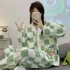 Pijama de ojos grandes para mujer, Primavera y Otoño de manga larga 2025 Nuevo Otoño e Invierno Lindo Conjunto de Ropa para Casa Que Se Puede Usar Afuera