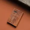 Venta Directa de Fábrica de Madera de Azufaifo Golpeada por el Rayo de la Montaña Longhu, Dios de la Riqueza Zhao Gongming, Madera Envejecida con Aceite Rojo, Placa Taoísta de Paz Finamente Tallada por Ambos Lados