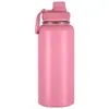 Botella de agua térmica de acero inoxidable 304 de gran capacidad de 32 oz, estilo europeo y americano, para viajes y deportes, con asa y pajilla
