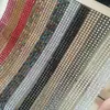 Malha de Alumínio com Strass Colorido A-Drill Acessórios para Roupas Bolsas Femininas Vestidos Acessórios de Joias Fileira de Cristal Strass Costurado à Mão Strass Hot