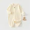 Macacão de Bebê Primavera e Outono Algodão Puro Quatro Estações Manga Longa Sem Costura Roupas para Recém-Nascidos Pijamas para Casa Roupas de Engatinhar para Bebê