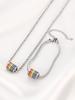 Aretes de Círculo con Esmalte de Color Vintage con Gota de Aceite, Collar Removible para Combinar con Todo, Collar con Hebilla para la Oreja, Aretes Nicho de Alta Gama