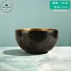 Cuenco hecho a mano de oro negro con forma de luna llena para meditación, terapia SPA y enseñanza, juego de cuencos tibetanos bitono para musicoterapia y decoración de meditación