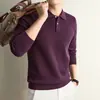 Novo suéter de tricô masculino de manga longa, estilo casual de negócios com abertura parcial, outono e inverno, transfronteiriço