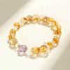 Pulseira de Cristal Amarelo Torre Cristal Limão Amarelo Laço de Cristal com Contas Feminina Nicho Alto Sentido Pulseira de Ametista Atacado