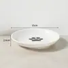 Cuenco para mascotas con pata de gato y espina de pescado, con soporte, cuenco para gatos doméstico, cuenco para perros, cuenco de agua de cerámica, utensilio para comida de gato y perro con soporte