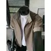 Camisa de Manga Corta a Cuadros de Verano Estilo Old Money para Hombre con Cuello Alto, Camisa Cardigan Holgada de Talla Grande Retro Americana Casual