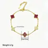 Pulsera Nueva Estilo Trébol de Cuatro Hojas Doble Cara de Cinco Hojas, Lujo Ligero, Incrustada de Diamantes, Súper Brillante, Llena de Diamantes, Joyería Clásica de Cinco Hojas, Regalo de San Valentín