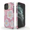 Popular en Japón y Corea, funda de teléfono blanca floral 15pro rosa de cobertura total dos en uno para iPhone17, funda protectora para niñas