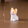Juguete de peluche flocado, cachorro Corgi creativo y lindo, adorable figurita pequeña, decoración DIY, llavero, charm para bolsa