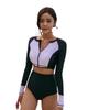 Moda nueva 2021 cintura alta femenina con abertura estudiante pequeño fresco delgado traje de baño para vacaciones en aguas termales [generación de pelo]]