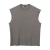 Colete de algodão 210G masculino americano gola pequena verão cor sólida simples casual camiseta regata de basquete masculina