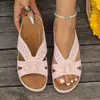 Colección de Verano 2025: Zapatos de Mujer Talla Grande Estilo Europeo y Americano, Sandalias de Playa Florales con Cuña para Mujer, Pantuflas para Mujer